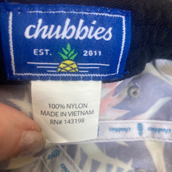 Chubbies Tropical Print Baseball Cap Adjustable Strap Back Blue Green Floral - Picture 6 of 8